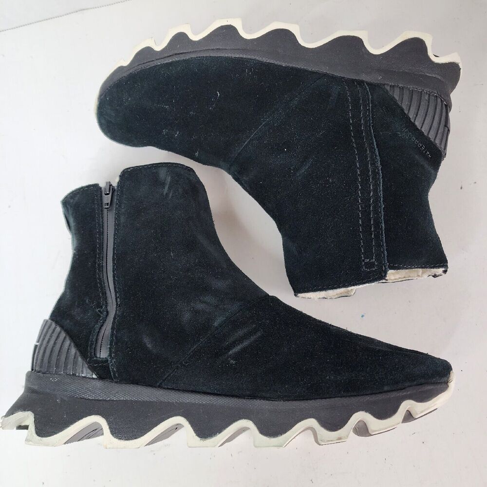 Sorel Kinetic Short Ankle Boots Womens 6 Sneaker Waterproof Shearling Black - Picture 4 of 9